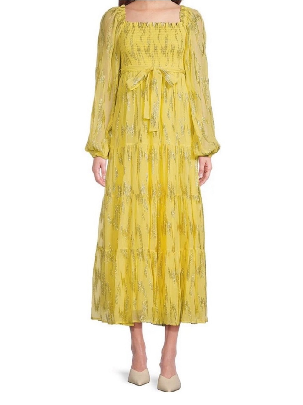 NWT A loves A Lurex Metallic Tiered Maxi Dress SIZE M